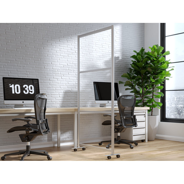 SpaceMakers Mobile Workspace And Desk Divider Screen For Privacy And